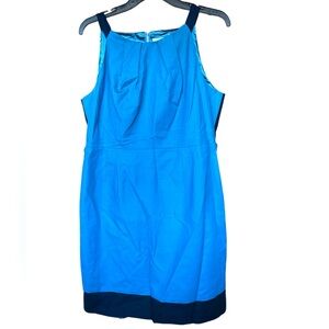TAHARI Sleeveless dress color ligh blue and dark blue size 14 petite